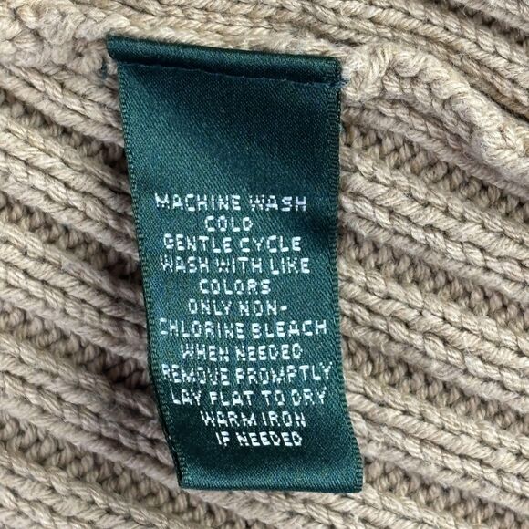 Lauren Ralph Lauren Sweater Womens Large Tan Buckle Shawl Collar Cardigan Knit - Picture 7 of 11
